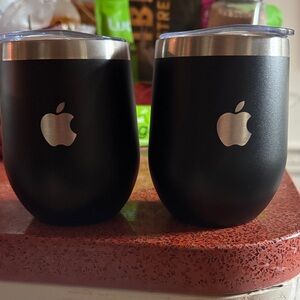 Apple Black and Silver Tumblers. (NWOT)